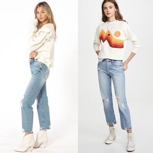 Mother Superior The Tomcat Distressed Straight Leg Jeans In The Confession 32